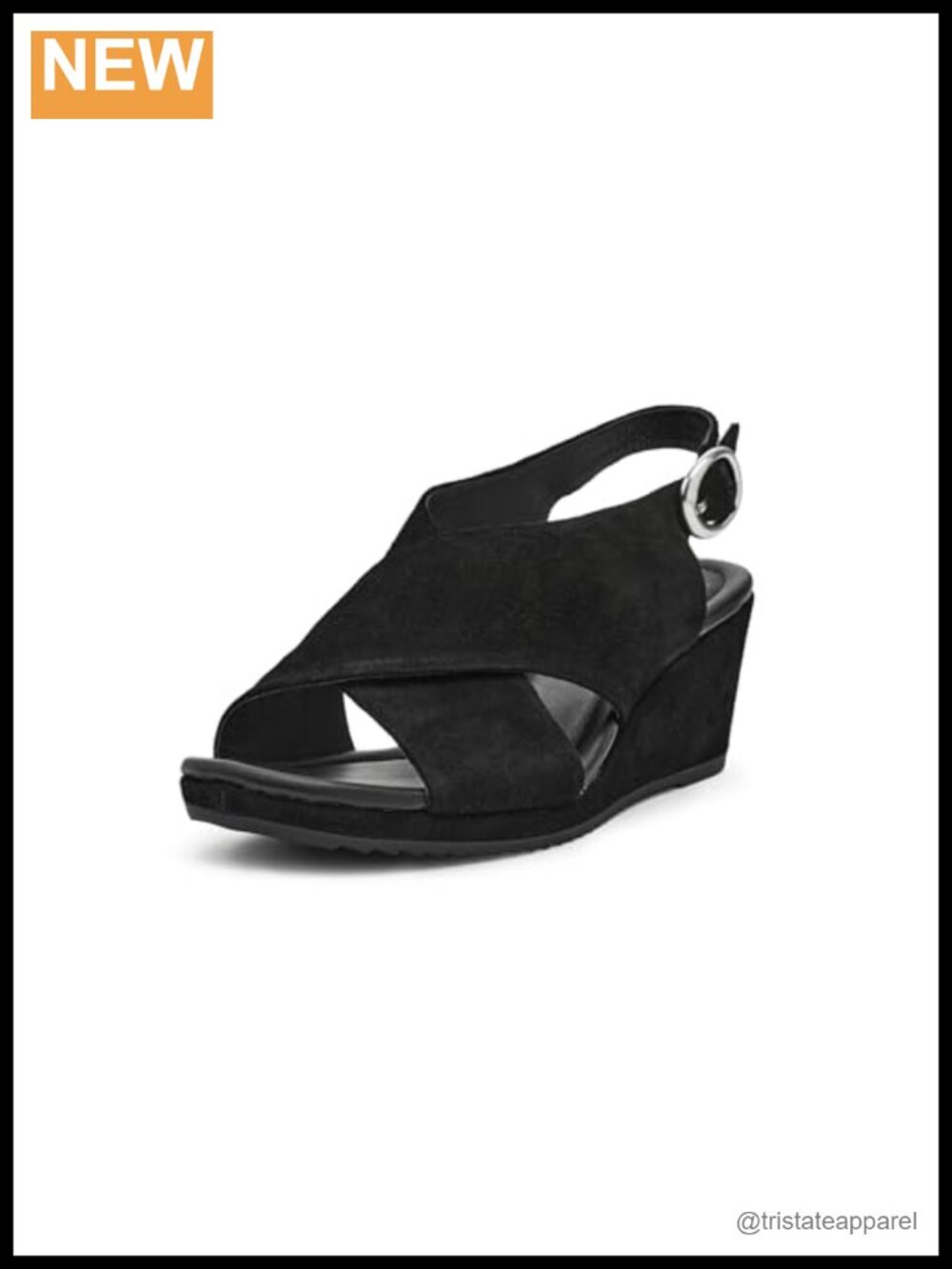 Sofft Isabeth Leather Peep Toe Wedge Heel Buckle Sandals